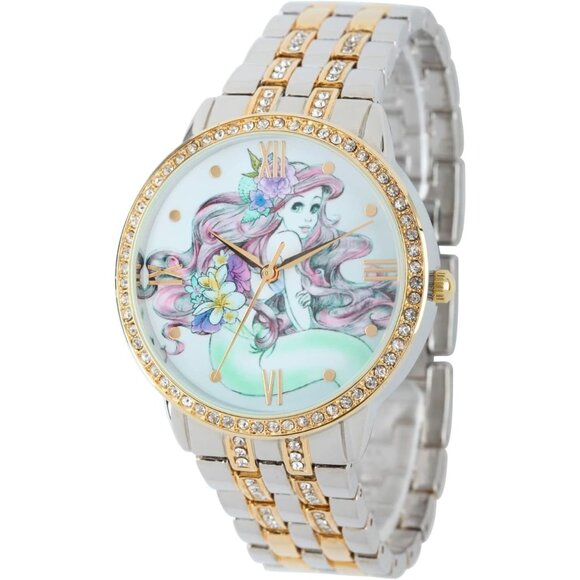 Women White Disney Adult Glitz Analog Quartz CZ Bracelet Watch - Picture 1 of 8